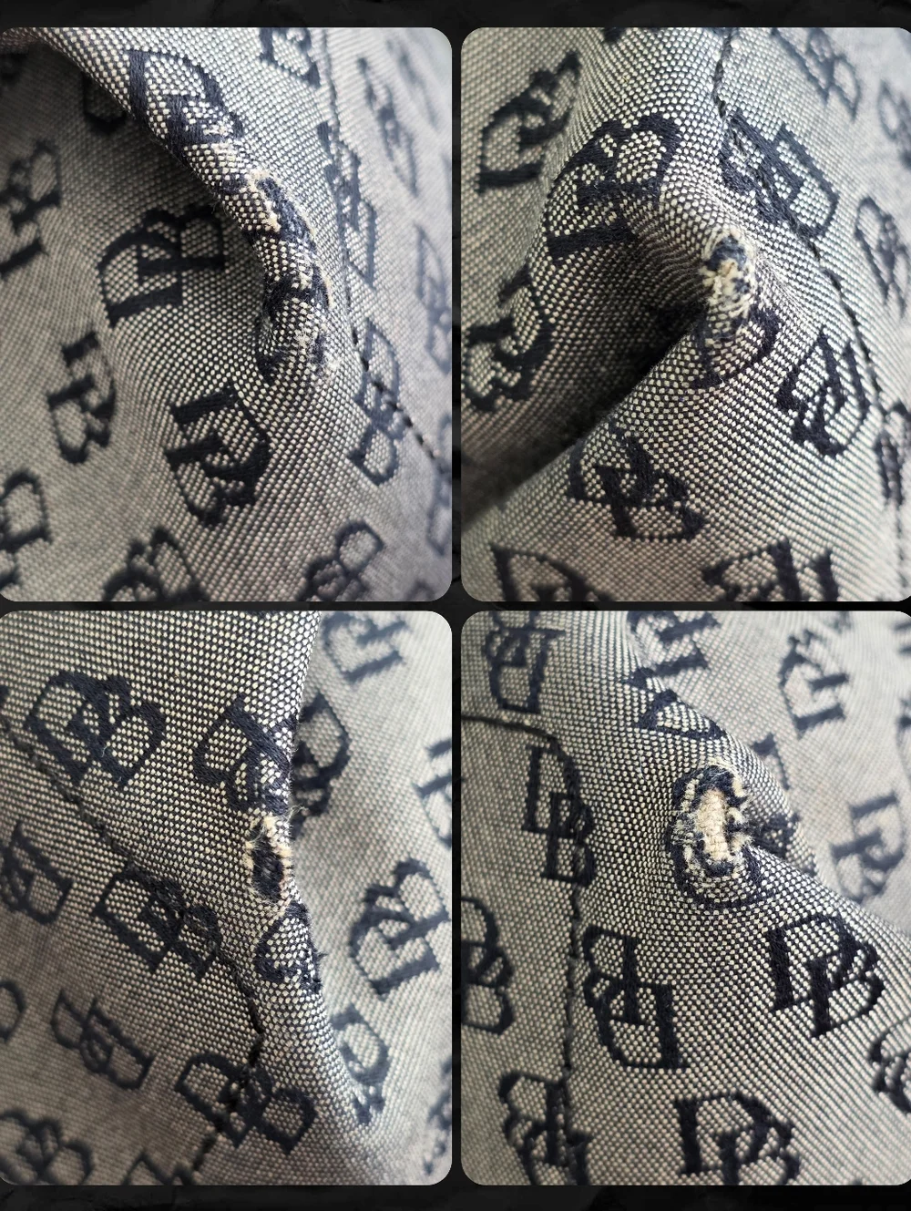 Dooney & Bourke Signature DB Monogram Canvas Hobo Shoulder Bag Y2K Vintage